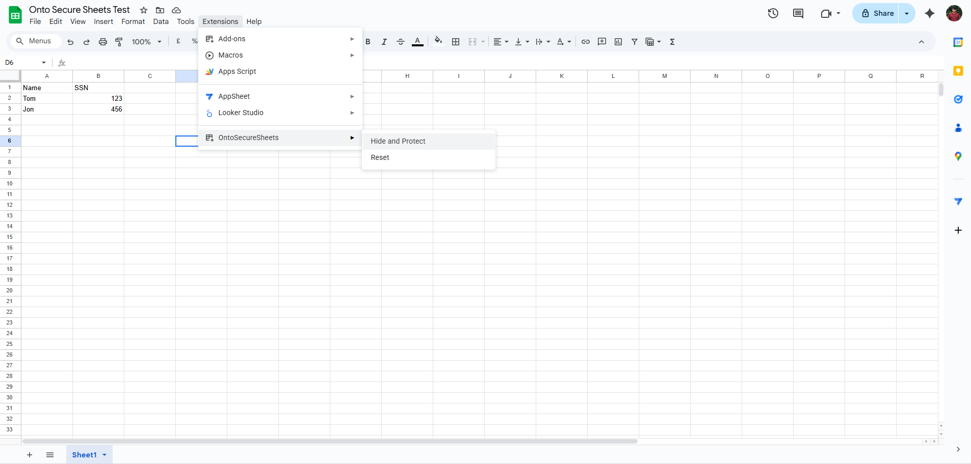 OntoSecureSheets Screenshot