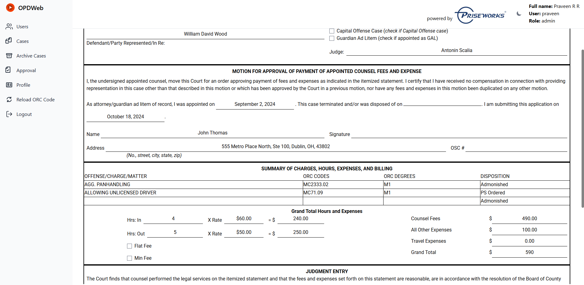 Expense Tracking Interface